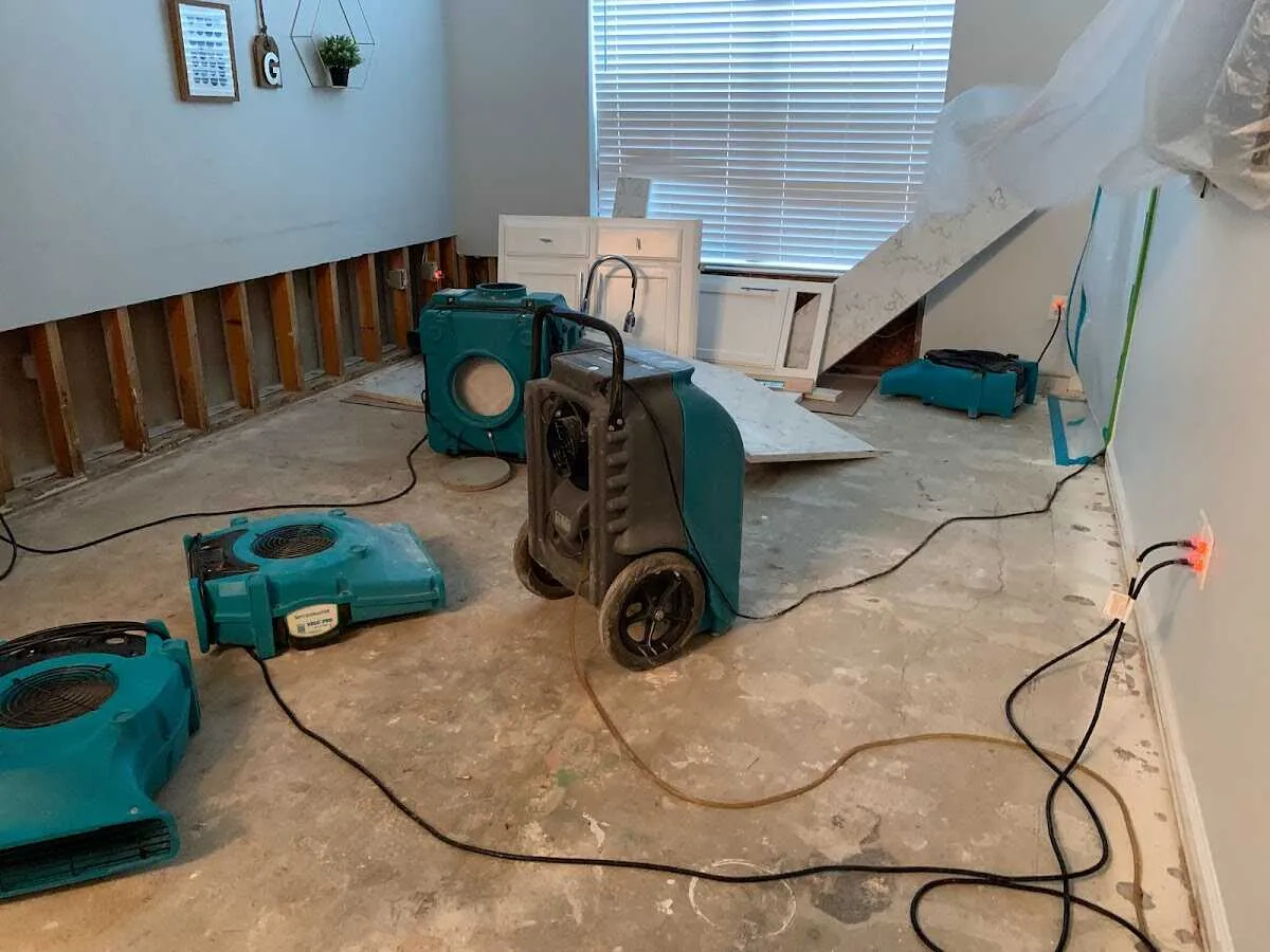 Dehumidifier in flood-cut room for Water Extraction & Removal in Leonardtown